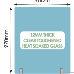 Glass Panel No Hole, Toughened, Heat Soaked 12mm 970