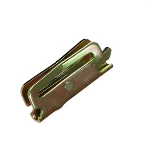 Zinc plated steel E-track spring fitting hook for cargo tie-down systems
