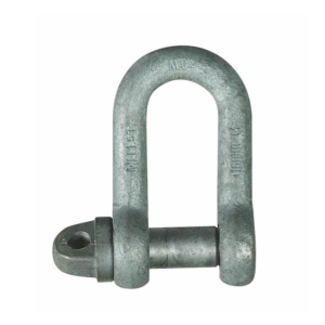 Grade M galvanised steel screw pin D shackle for industrial lifting and recovery.