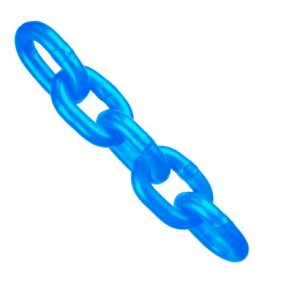 Grade 100 blue lifting chain for overhead rigging assemblies