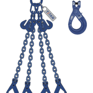G100 Four Leg C/W Eye Shorteners & Clevis Self Locking Hook