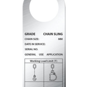G80 Single Leg Chain Sling Tag SWL S/Steel