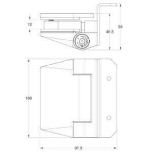 Glass to Square Post Backing Plates 125 Series