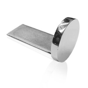 Mirror polished 316 stainless steel round single slot end cap for glass balustrade handrails.