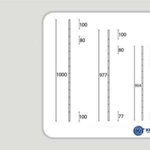 Technical diagram of stainless steel balustrade posts with 1000mm, 977mm, and 954mm height specifications.