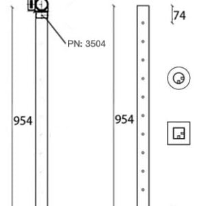 Round Corner Posts with M6 Nutserts Drilled with 11 Holes