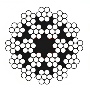 18x7 rotation resistant steel wire rope cross-section for crane and hoisting applications.