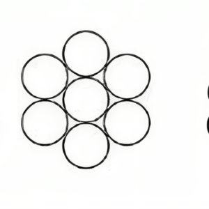 Technical cross-section diagrams of galvanised guy wire strands in 1x3, 1x7, and 1x19 configurations.