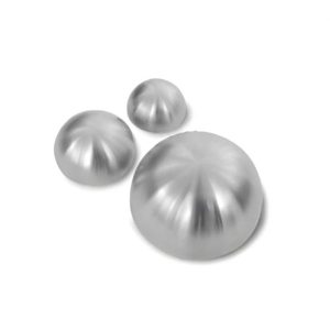 Satin finish stainless steel domed end caps for round balustrade posts and handrails.