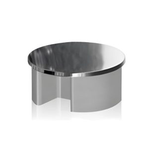 Polished 316 grade stainless steel end cap for slotted tube handrail balustrade