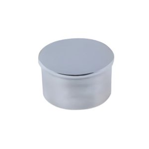 Polished stainless steel flat end cap for round balustrade handrail tubing