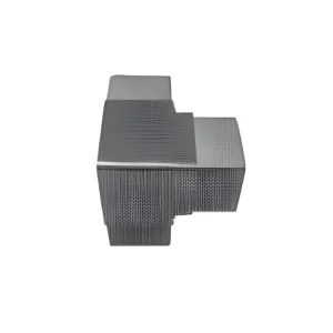 Satin finish square stainless steel 90 degree tee joiner for balustrade handrail systems.
